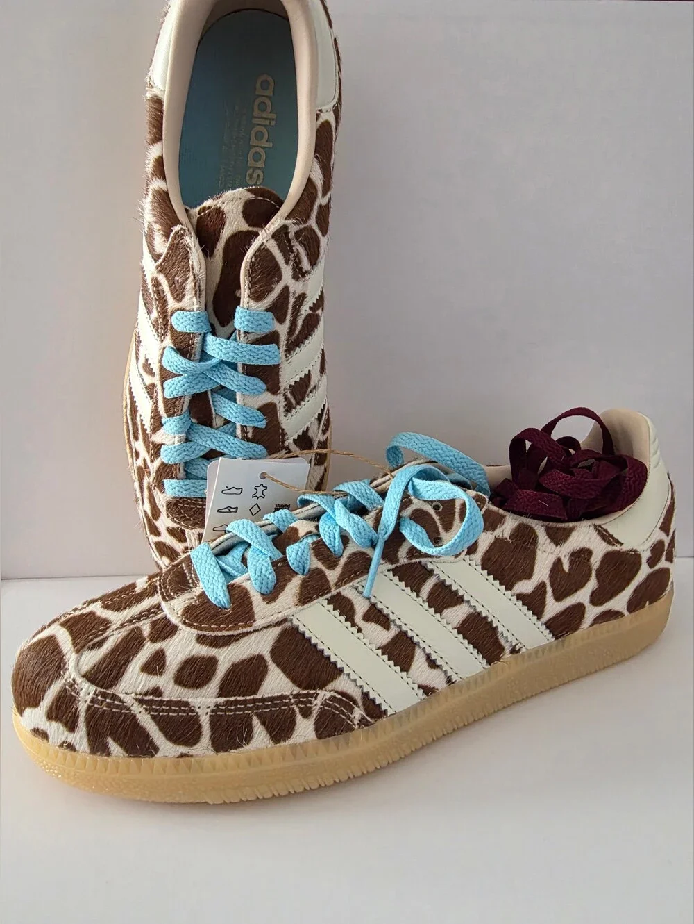 adidas Women’s Giraffe Print Samba Sneaker - Brown/Blue